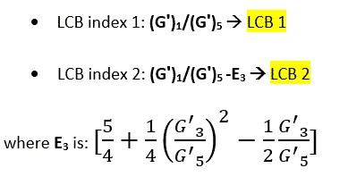 LCB 1 and LCB 2 indexes